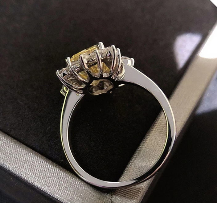 Yellow Diamond Zircon Ring Bridal Bracelet Gift