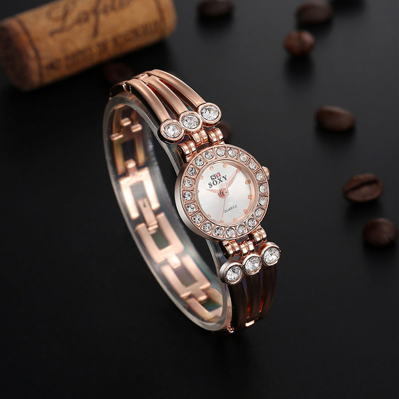 Luxury Women's Bracelet Watch with Hollow Design