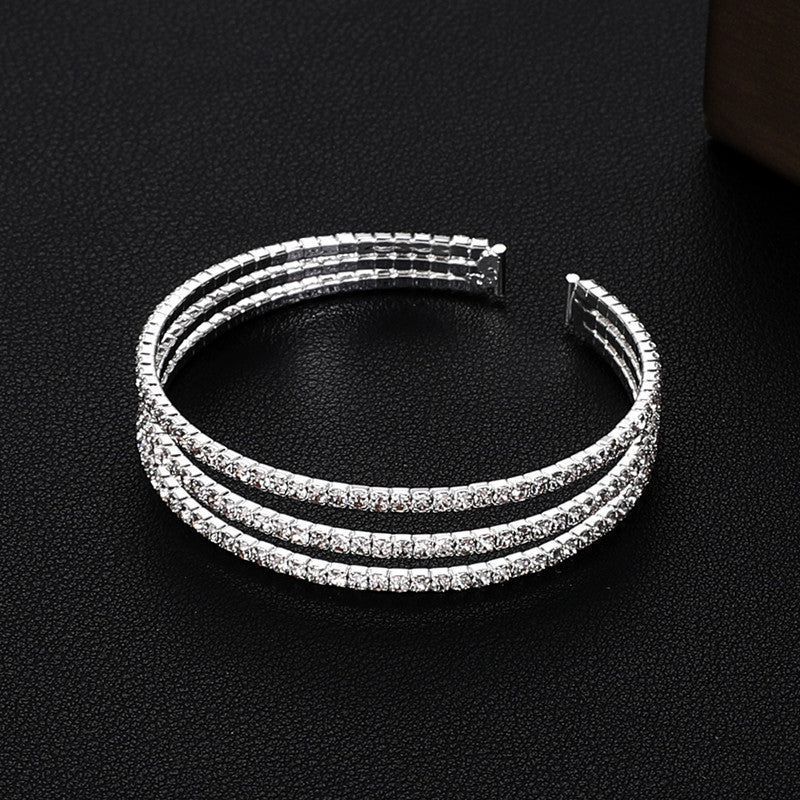 Full Diamond Elastic Bracelet for Bridal Accessories