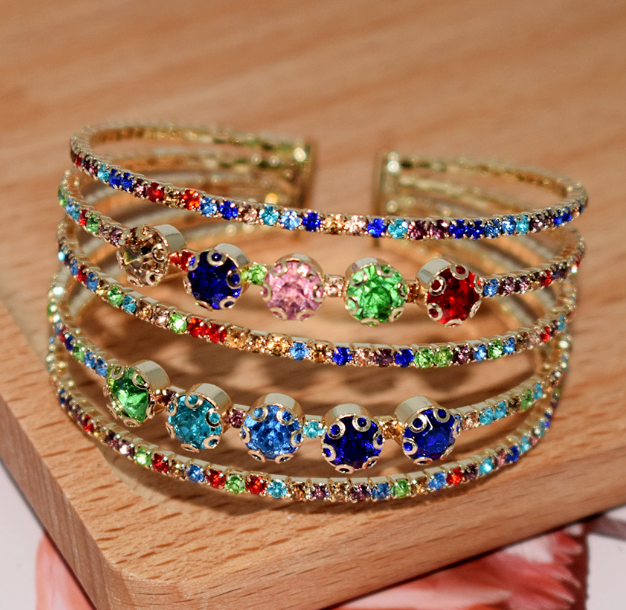 Full Diamond Elastic Bracelet for Bridal Accessories