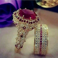 Fashionable Women's Diamond Inlaid Rings for Parties