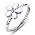 925 Floral Sterling Silver Ring with Epoxy Accent