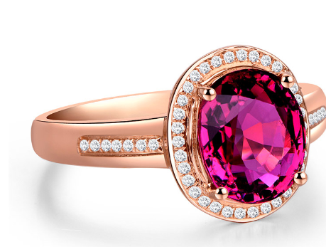 Red Crystal Ruby Gemstone Diamond Rings