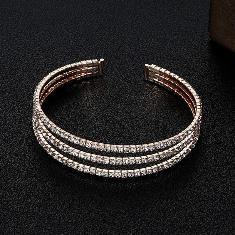 Full Diamond Elastic Bracelet for Bridal Accessories