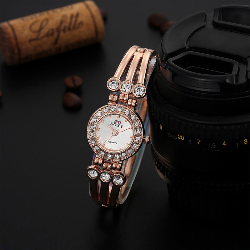 Luxury Women's Bracelet Watch with Hollow Design