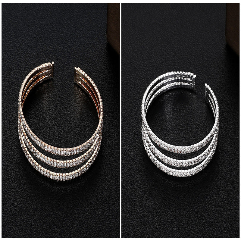 Full Diamond Elastic Bracelet for Bridal Accessories