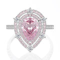 Luxury S925 Sterling Silver Water Drop Zircon Ring