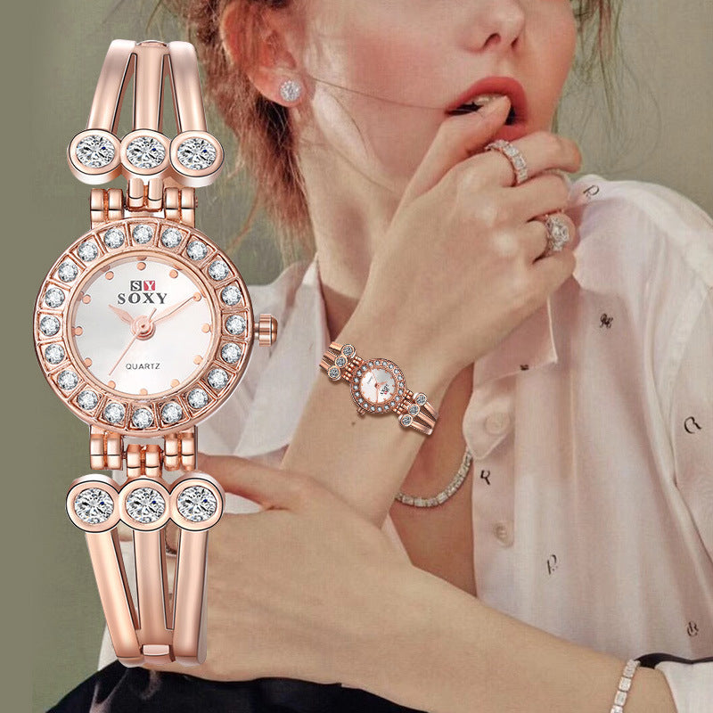 Luxury Women's Bracelet Watch with Hollow Design