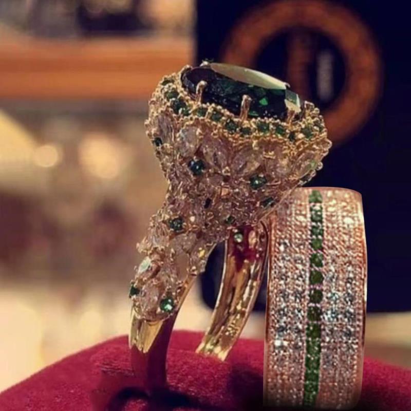 Fashionable Women's Diamond Inlaid Rings for Parties
