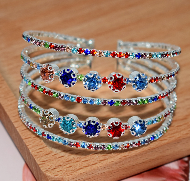 Full Diamond Elastic Bracelet for Bridal Accessories