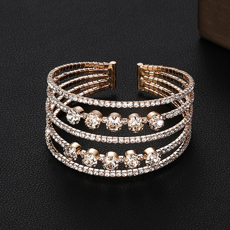 Full Diamond Elastic Bracelet for Bridal Accessories