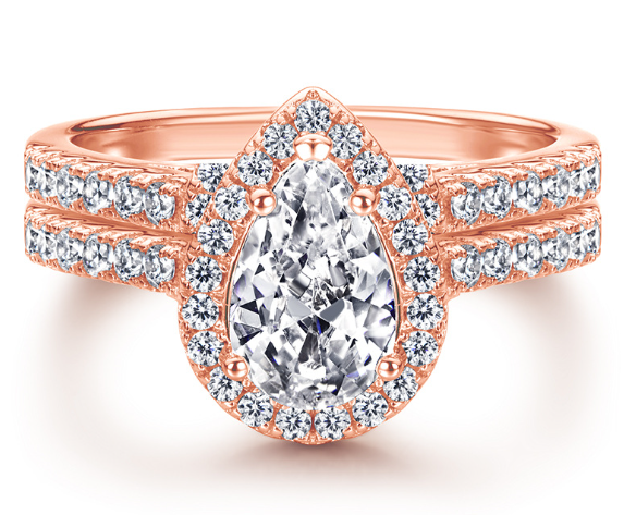 925 Sterling Silver Creative Water Drop Zircon Ring
